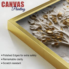 Golden Antler Deer and Tree of Life 3D Canvas Wall Painting
