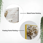 Golden Antler Deer and Tree of Life 3D Canvas Wall Painting