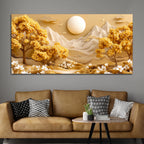 Golden Autumn Valley Landscape 3D Canvas Wall Painting