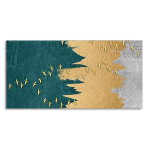 Golden Birds Flying Luxurious Art Premium Wall Painting