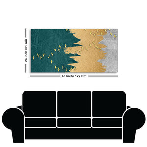 Golden Birds Flying Luxurious Art Premium Wall Painting