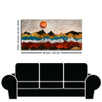 Golden Birds Flying Over Colorful Mountains Canvas Wall Painting