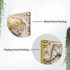 Golden Bloom Elephant 3D Canvas Wall Painting