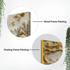 Golden Blossom Tree & Mountain Waterfall 3D Canvas Wall Painting