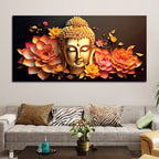 Golden Buddha Painting for Positive Energy Wall Décor