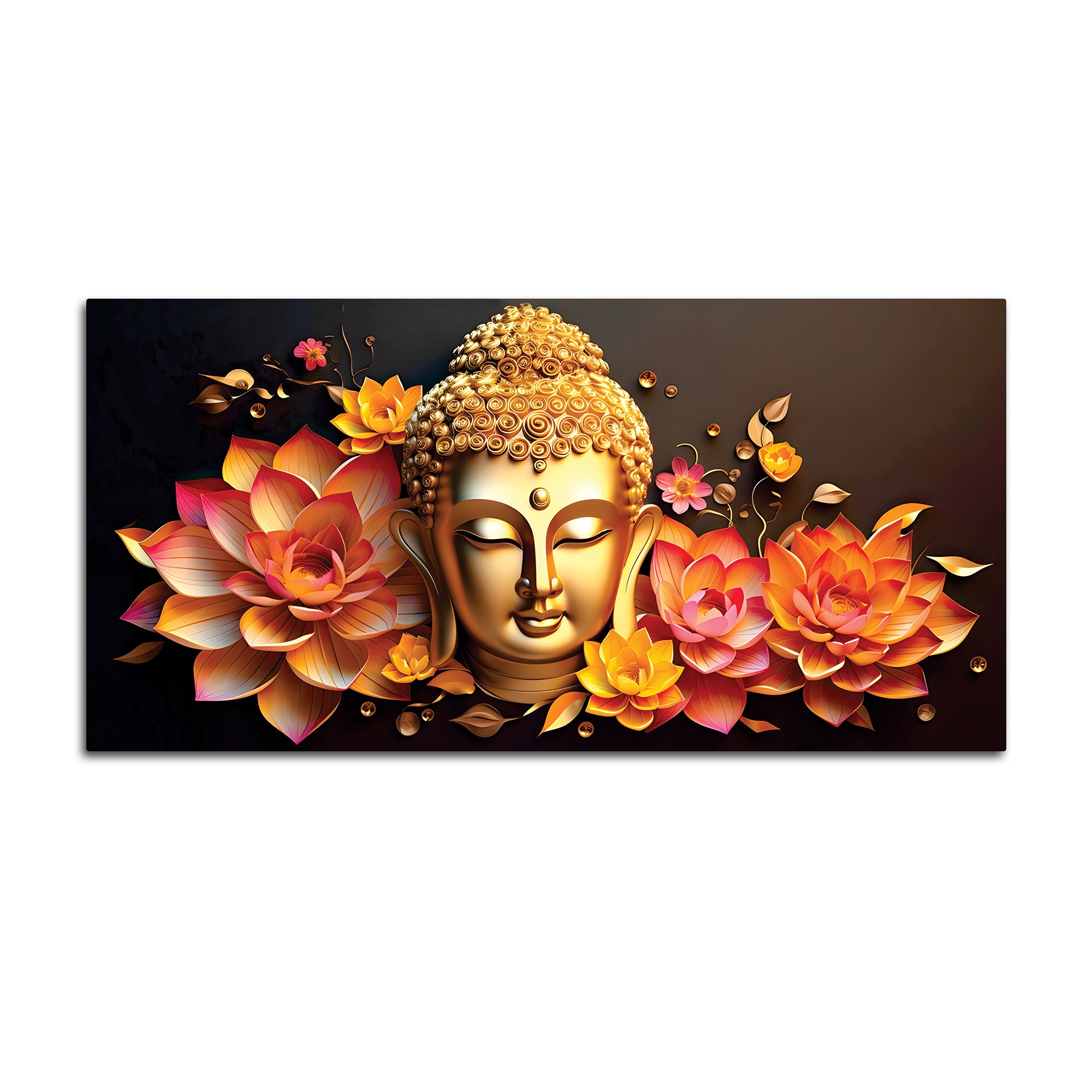 Golden Buddha Painting for Positive Energy Wall Décor