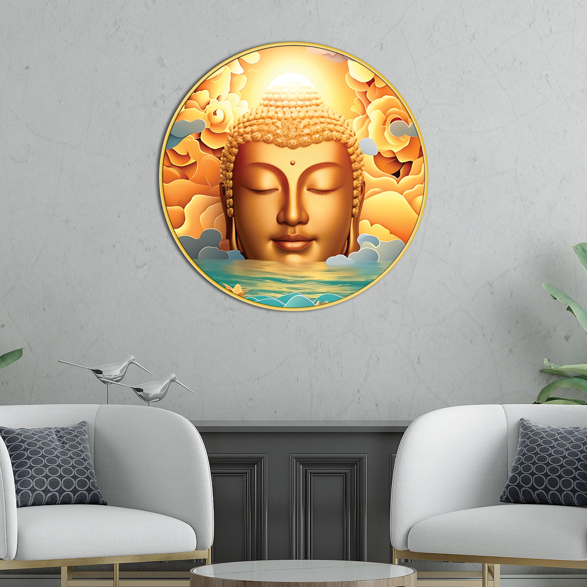 Golden Buddha Premium Canvas Wall Painting