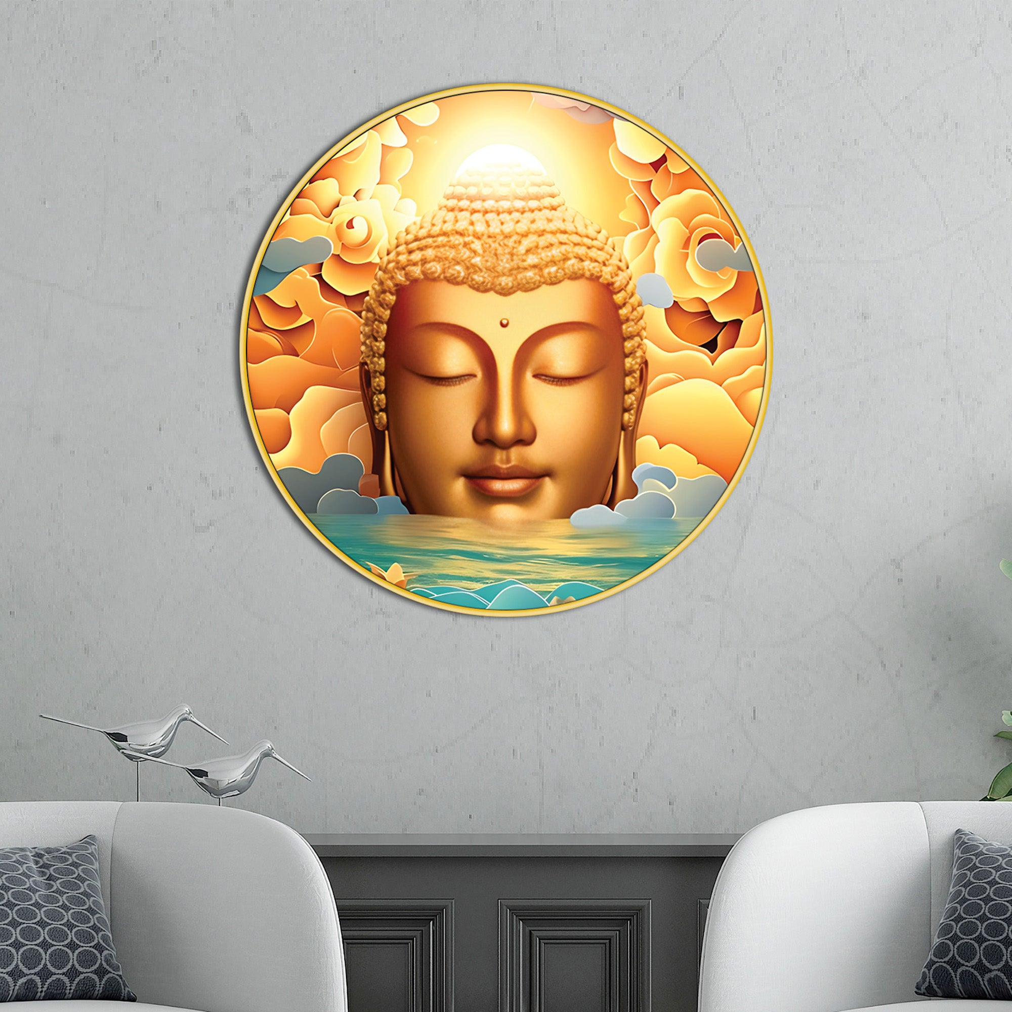 Golden Buddha Premium Canvas Wall Painting