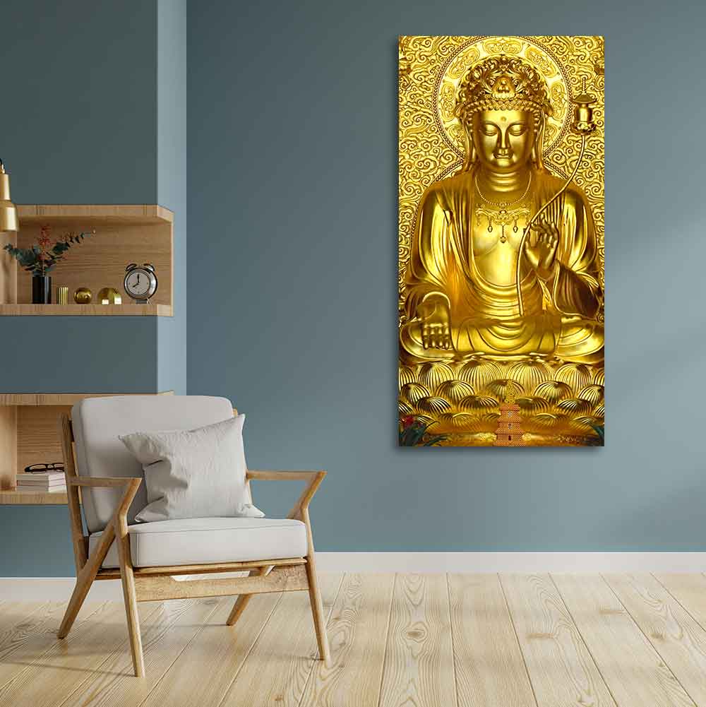 Golden Buddha Statue Canvas Wall Painting