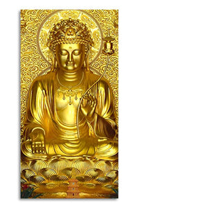 Golden Buddha Statue Canvas Wall Painting