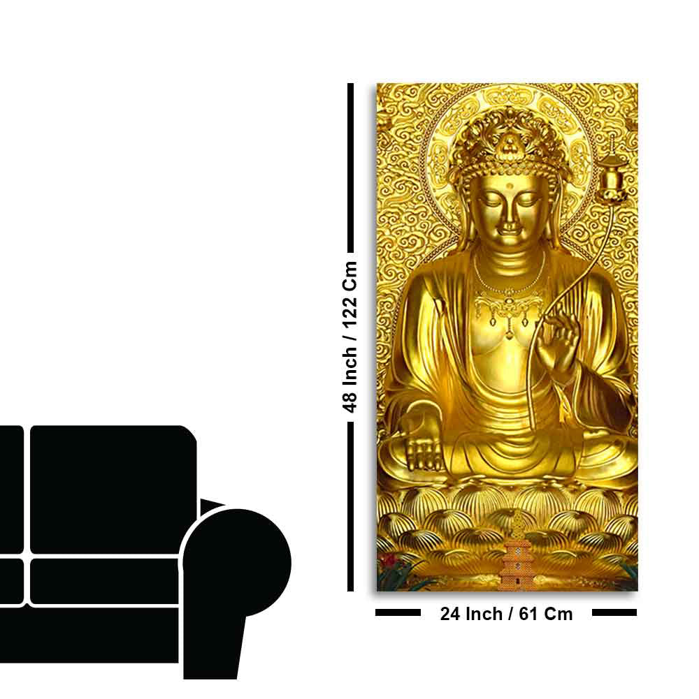 Golden Buddha Statue Canvas Wall Painting