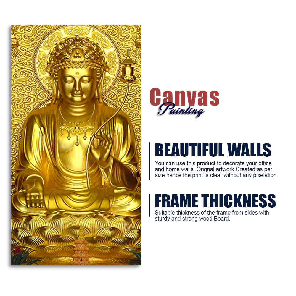 Golden Buddha Statue Canvas Wall Painting