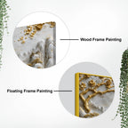 Golden Cherry Blossom Tree & Cascading Falls 3D Canvas Wall Painting