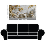 Golden Cherry Blossom Tree & Cascading Falls 3D Canvas Wall Painting