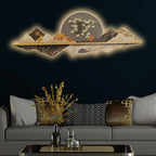 Golden Deer Blossom Crystal Glass Backlit LED Wall Art