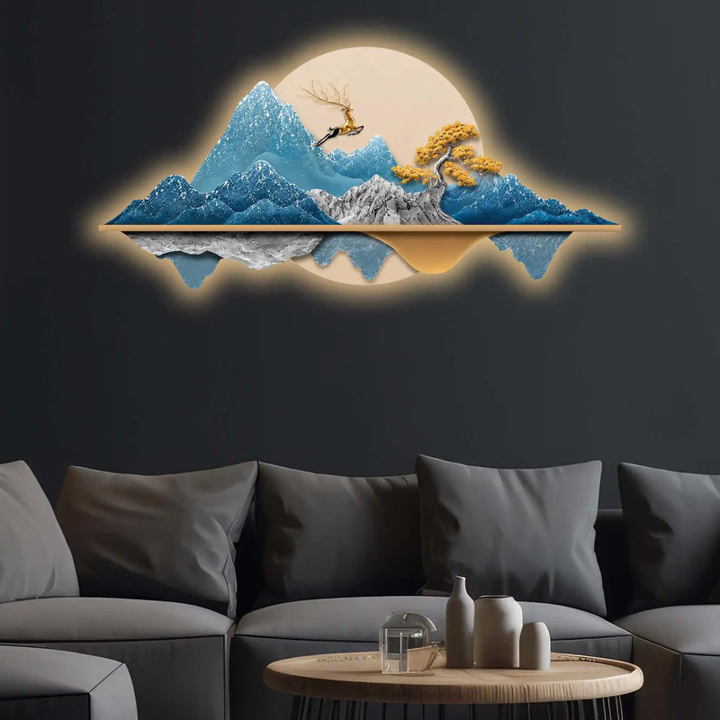 golden-deer-blue-mountain-reflection-premium-crystal-glass-backlit-led-painting