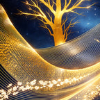 Golden Deer Moonlight & Tree Floating Frame Crystal Wall Painting Set of 3