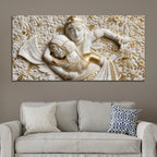 Golden Floral Radha Krishna 3D Canvas Wall Painting