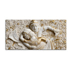 Golden Floral Radha Krishna 3D Canvas Wall Painting