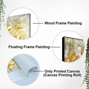 Golden Flowers Abstracts Art Canvas wall painting