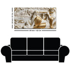 Golden Flute of Krishna with Radha 3D Canvas Wall Painting