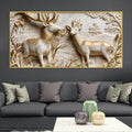 Golden Forest Deer 3D Canvas Wall Painting