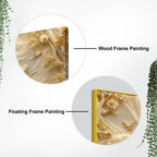 Golden Forest Deer with Flying Doves Luxury 3D Canvas Wall Painting