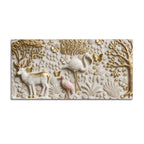 Golden Forest Wildlife 3D Canvas Wall Painting