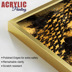 Golden Freedom Flock Modern Acrylic Floating Wall Painting Set of 2