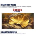 Golden Ginkgo Leaf Art Canvas Wooden Wall Painting