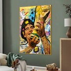 Golden Glory: The King’s Triumph Cotton Canvas Wall Painting