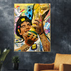 Golden Glory: The King’s Triumph Cotton Canvas Wall Painting