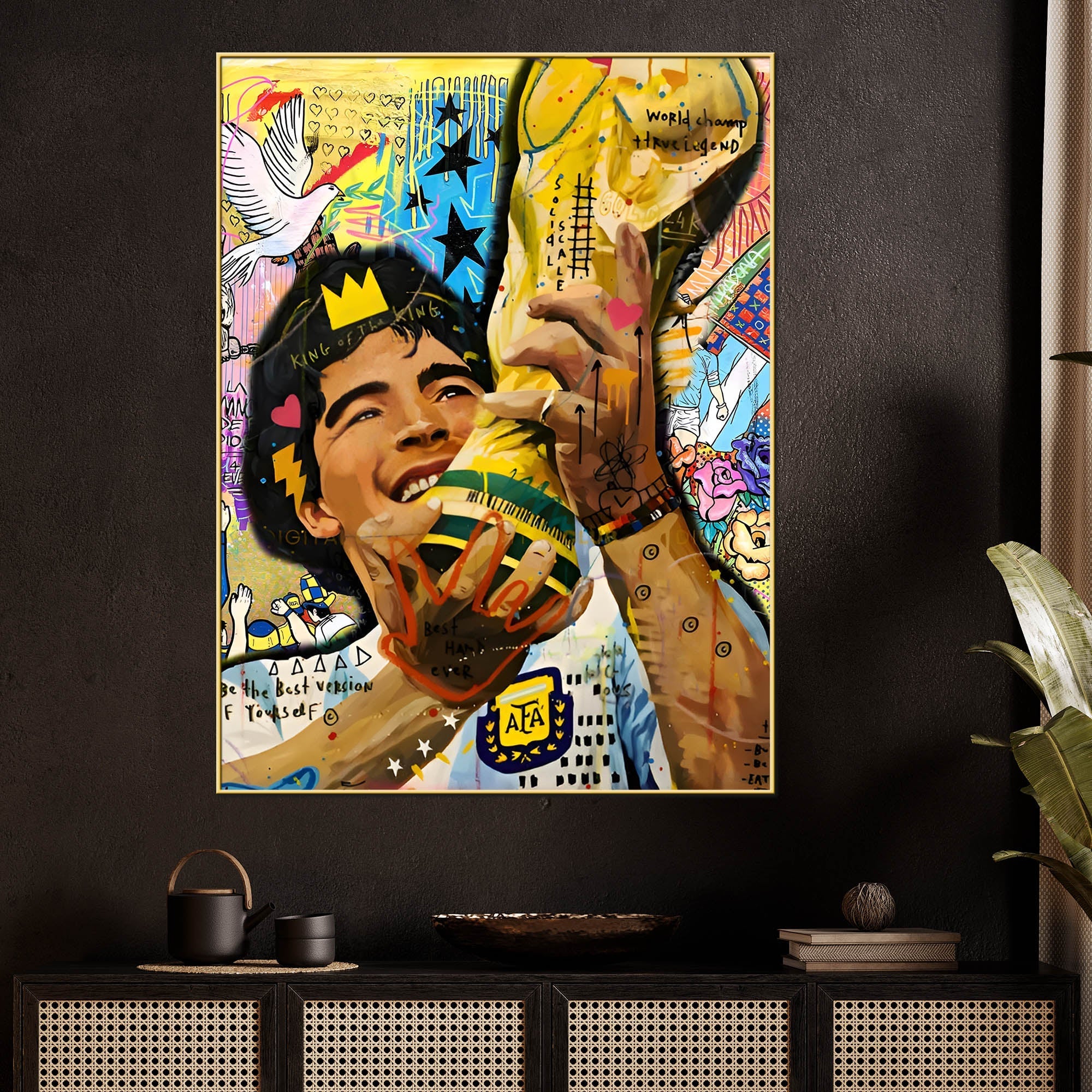 Golden Glory: The King’s Triumph Cotton Canvas Wall Painting