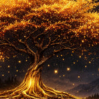Golden Glow Tree Crystal Glass Painting for Modern Luxury Decor