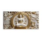 Golden Halo Buddha Meditation 3D Canvas Wall Painting