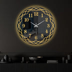 Golden Interwoven Loop LED Mirror Wall Clock with Warm Backlight