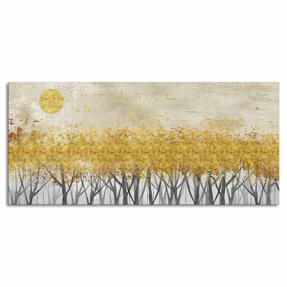 Golden Leaf Trees Canvas Wall Painting