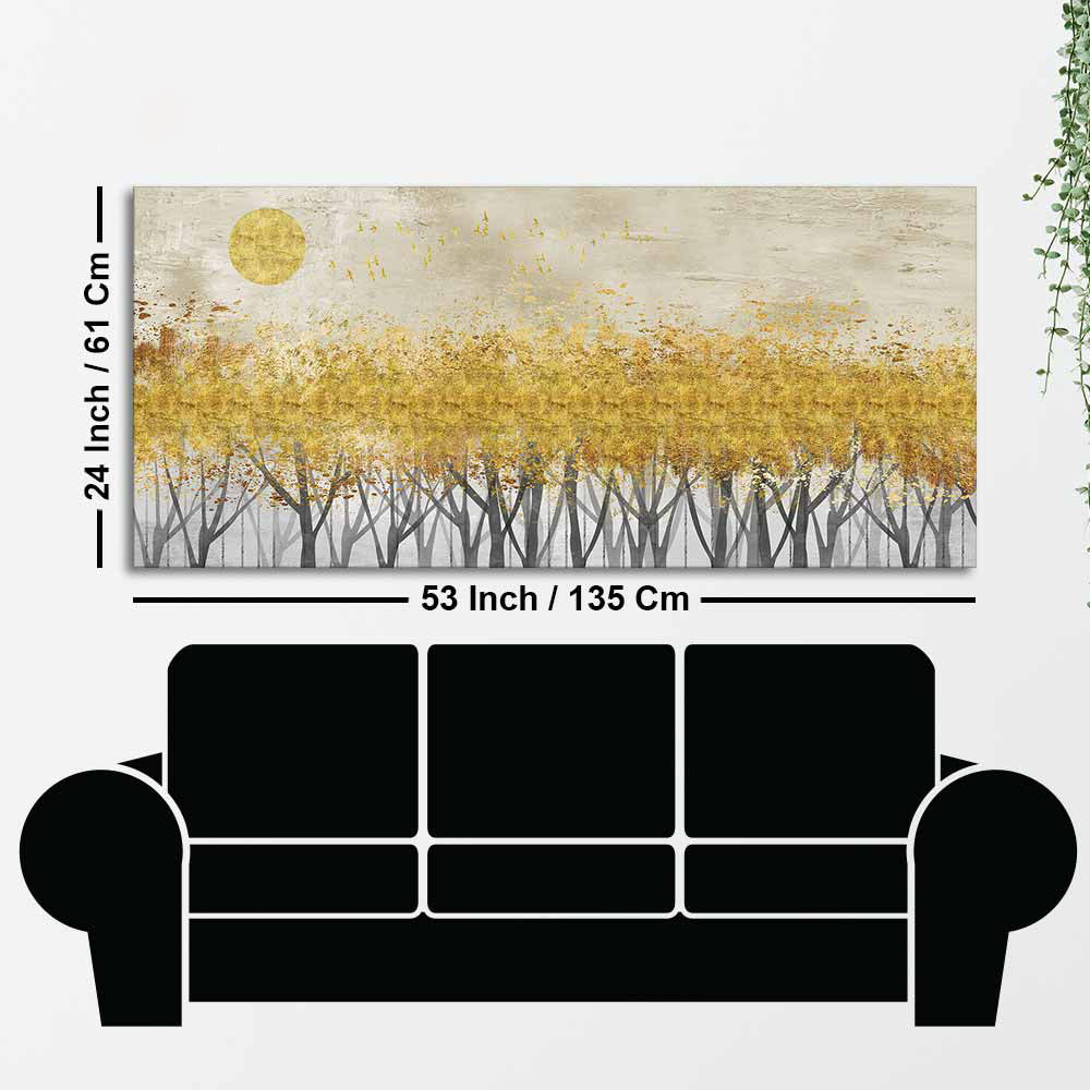 Golden Leaf Trees Canvas Wall Painting