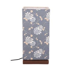 Golden Leaves Printed Table Lamp with Wooden Finish Base