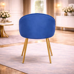 Golden Legged Royal Blue Velvet Accent Chair