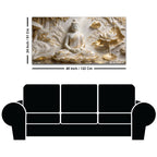 Golden Lotus Buddha Meditation 3D Canvas Wall Painting