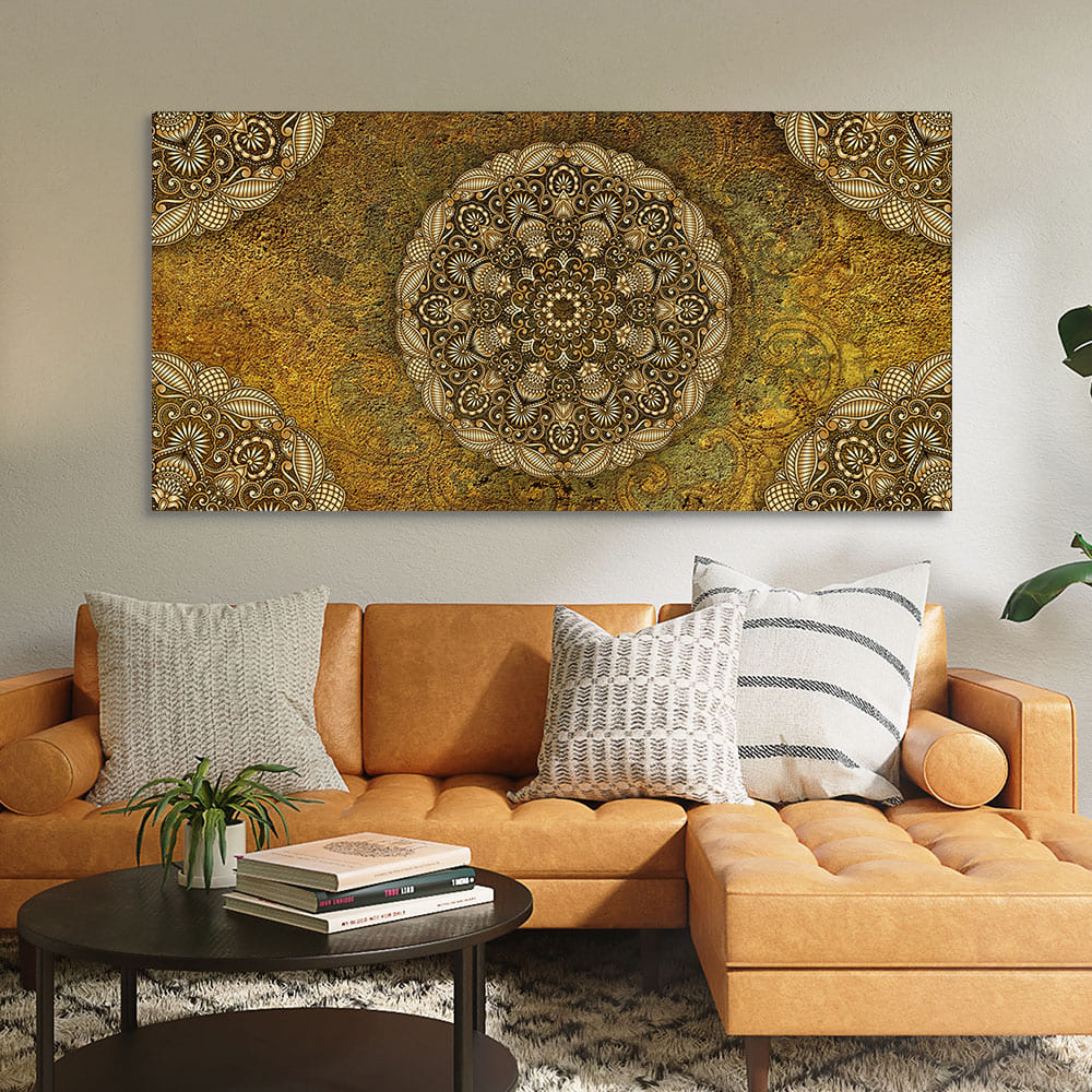 Golden Mandala Art Canvas Wall Painting