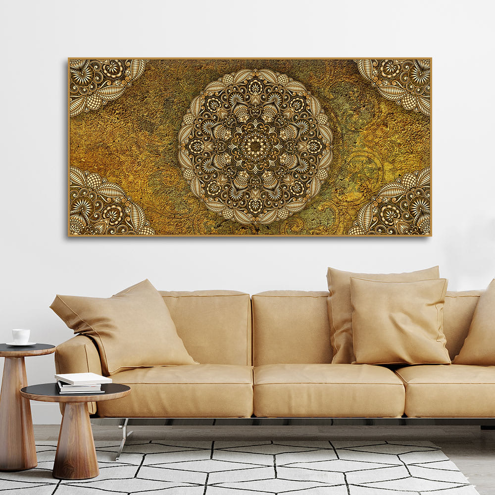 Golden Mandala Art Canvas Wall Painting