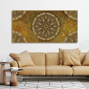 Golden Mandala Art Canvas Wall Painting