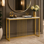 Golden Metallic Rectangular Shaped Designer Console Table