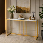 Golden Metallic Rectangular Shaped Designer Console Table