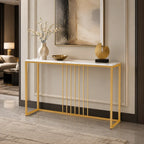 Golden Metallic Rectangular Shaped Designer Console Table