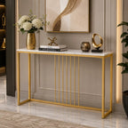 Golden Metallic Rectangular Shaped Designer Console Table
