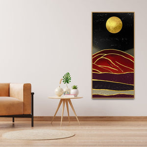 Golden Mountain lines Art Premium Canvas Wall Painting