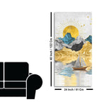 Golden Mountains and Beautiful Sunrise Scenery Canvas Wall Painting